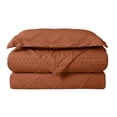 thumbnail image 5 of Swift Home Diamond Textured Soft Touch Duvet Cover Set, All Season Bedding with Zipper Closure, Includes Pillow Shams, Full/Queen, Brick, 5 of 5