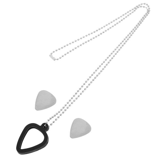 Collier de Médiator de Guitare en Silicone Noir Élégant avec Support en Acier Inoxydable pour Usage Domestique Réglable