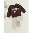 thumbnail image 3 of Honganda Toddler Boys 2Pcs Pants Sets Long Sleeve Letter Print Sweatshirt Tops and Drawstring Pants Sets, 3 of 9