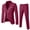 Wine, variant on wendunide polo shirts for men Men's Suit Slim 3-Piece Suit R Business Wedding Party Jacket Vest & Pants Red L