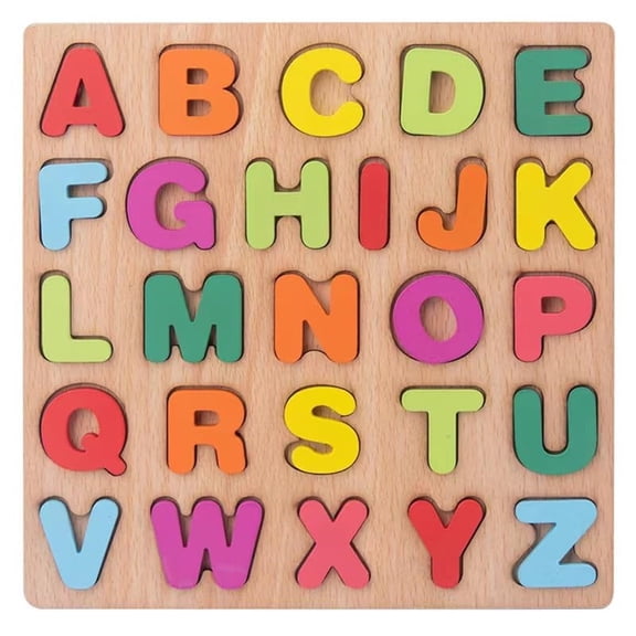 Jouet Casse-Tête Éducatif pour l'Apprentissage Précoce Style Montessori Casse-Tête Alphabet en Bois Aide les Enfants à Reconnaître les Lettres à Développer la Motricité Fine et à Apprendre par le Jeu