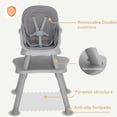 thumbnail image 3 of AILEEKISS 8 in 1 Baby High Chair, Toddler Dining Booster Seat for Eating, Light Grey, 3 of 9