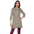 thumbnail image 1 of Moomaya Robes Tuniques Courtes en Poly-Crêpe pour Femmes Kurti Imprimé Mini Tenue d'Été, 1 of 5