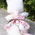 thumbnail image 2 of Dog Bowknot Harness with Leash Set For Small Medium Dogs Cat Lace Print Fashion Party, 2 of 5