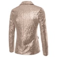 thumbnail image 3 of Vestes et Blazers Beiges pour Hommes, Vêtements d'Extérieur pour Hommes, Travail, Bureau, Formel, Rendez-Vous, Robes de Soirée, Modestes, Rave, Paillettes Scintillantes, Paillettes, Uni, Hiver Automne, Veste à Boutons 2025 L, 3 of 3
