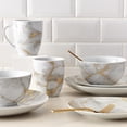thumbnail image 3 of Safdie & Co. Dinnerset 16PC Coupe Gold Marble, 3 of 3