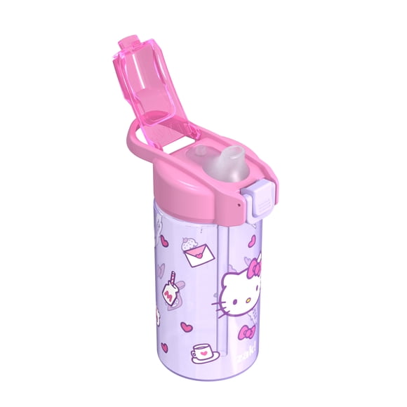 Zak Designs Hello Kitty 16oz Jubilee Straw Plastic Water Bottle