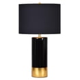 thumbnail image 2 of Maklaine Lampe de Table Ronde Moderne en Céramique Noire et Dorée, 2 of 3