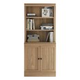 thumbnail image 1 of VAUXHILL & CO. Halston Multi-Depth Bookcase, Adjustable Shelving Unit with Doors, Oak, 1 of 10