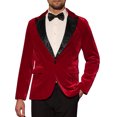 thumbnail image 1 of INSPIRE CHIC Men's Velvet Blazer One Button Party Prom Tuxedo Dinner Suit Jacket M Red, 1 of 7