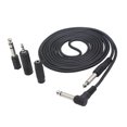 thumbnail image 1 of / 10 Feet Instrument Guitar Audio Cable 1/4-Inch 6.35mm Straight to Right Angle Plug Black ABS Jacket with 3 Adapters, 1 of 7