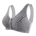 thumbnail image 4 of Timegard Front Closure Bras for Women Striped Wireless Full Coverage Wide Strap Comfortable Everyday Bras, 4 of 7