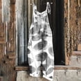 thumbnail image 2 of yoeyez Rompers for Women Plus Size,Womens Summer Printed Plus Size Romper Sleeveless Adjustable Straps Backless Jumpsuits With Pockets Gray,S, 2 of 6