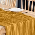 thumbnail image 4 of Boho Gauze Green Wedding Table Runner Fabric Kitchen Dining Holiday Table Decor For Home Party Indoor, 4 of 5