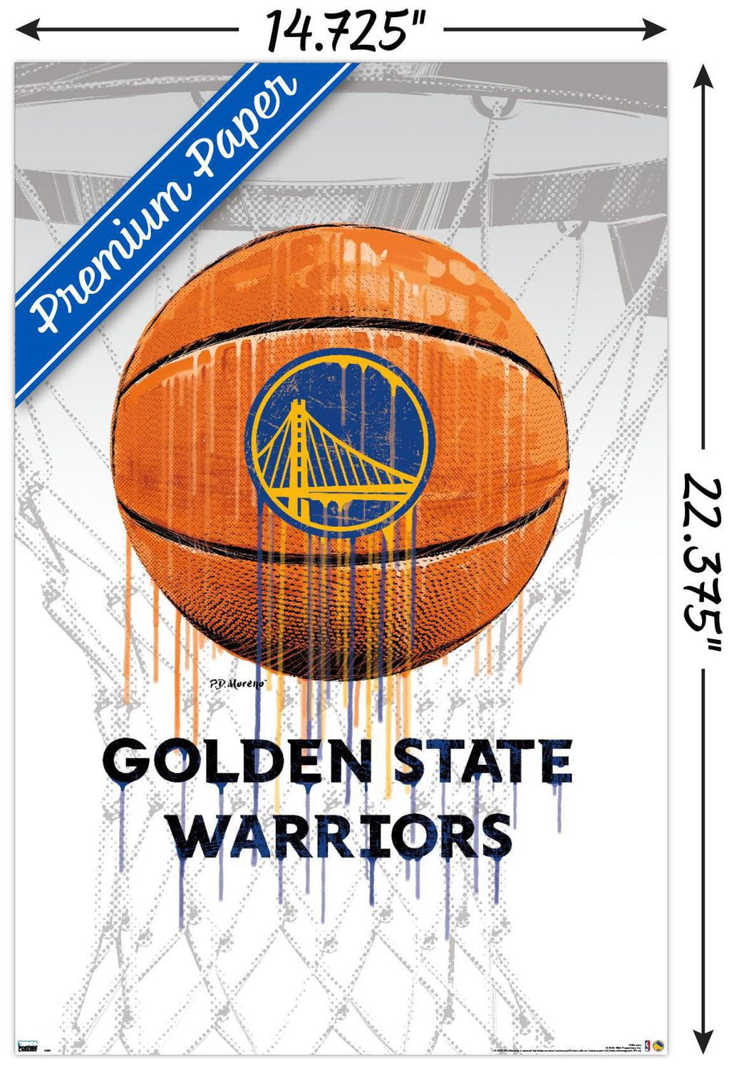 NBA Golden State Warriors - Drip Ball 20 Wall Poster