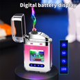 thumbnail image 4 of Big Savings! Creative Gradient Color Lighter, Outdoor Windproof Lighter with Double Arcs, Cool Transparent Lighter for BBQ, Camping, and Fire Starting, 4 of 6