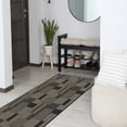 thumbnail image 2 of Mainstays Modern Indoor/Outdoor Geometric Taupe, Gray and Brown Runner Rug, 2' x 5', Vinyl Backing, Easy Care, 2 of 5