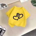 thumbnail image 5 of PMVFHDE T-Shirts Fille T-Shirt Enfant Filles Mignon Graphique Col Rond Manches Courtes Tee Été Décontracté T-Shirt Jaune, 9-10 Ans, 5 of 5