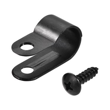 Unique Bargains Pince à Câble en Nylon Type R 10.4mm avec Vis Noir 50 Pcs
