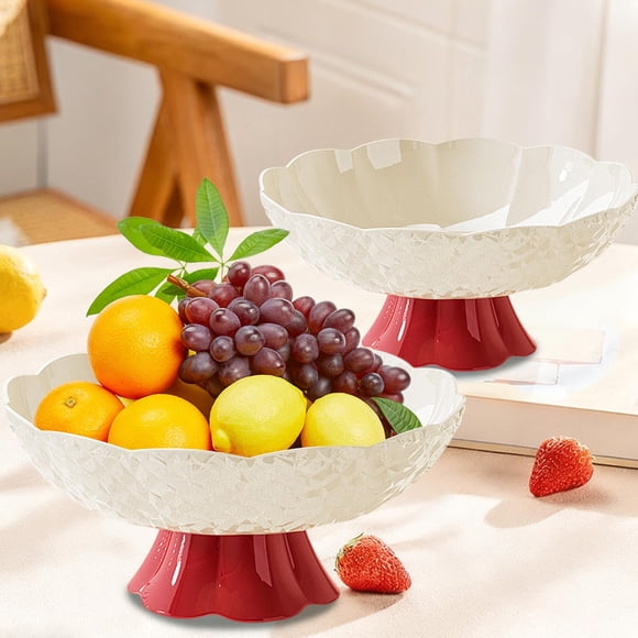 Fruit Serving Tray | Vegetable Plate with Detachable Base | Drainage Platter for Snacks Candy | Lightweight Plastic Serving Dish for Home Kitchen Dining Room Living Room Party Picnic