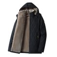 thumbnail image 1 of Windproof Jacket men Solid Casual Thicken Hooded Zipper Winter Keep Warm Windproof Jacket Coats, 1 of 6