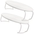 thumbnail image 2 of Plateau de Four à Micro-Ondes avec Support de Rangement en Couches pour Usage Domestique Blanc ABS 2 Pcs, 2 of 8