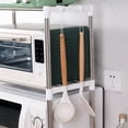 thumbnail image 4 of CNKOO Seasonal Savings!shelves Microwave Rack Expandable Countertop Storage Carbon Steel 2 Hooks Kitchen Utensils Tableware Compact Design for Home Efficient Organization|stainless Steel, 4 of 7