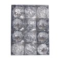 thumbnail image 1 of WLOELOEW 12-Piece Christmas Ball Ornament Set Silver Plastic Glitter Special Shape Tree Pendant Mixed Decor For Xmas Tree Home Holiday C, 1 of 6