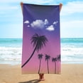thumbnail image 1 of Palm Tree Print Microfiber Beach Towel, 30x60 Inch Quick-Dry Sandproof Towel for Summer, 1 of 4