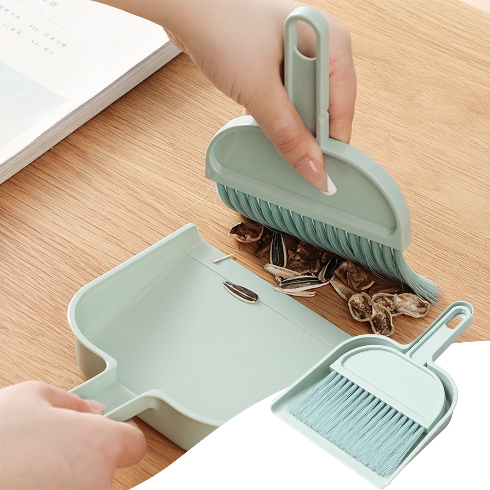 CQCYD under $5 Dust Pan, Mini Dustpan and Brush Set, Small Broom and Dustpan Set, Small Hand Broom and Dust Pan Set for Desk, Table, Home, Kitchen Necessities
