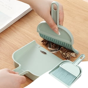 CQCYD under $5 Dust Pan, Mini Dustpan and Brush Set, Small Broom and Dustpan Set, Small Hand Broom and Dust Pan Set for Desk, Table, Home, Kitchen Necessities