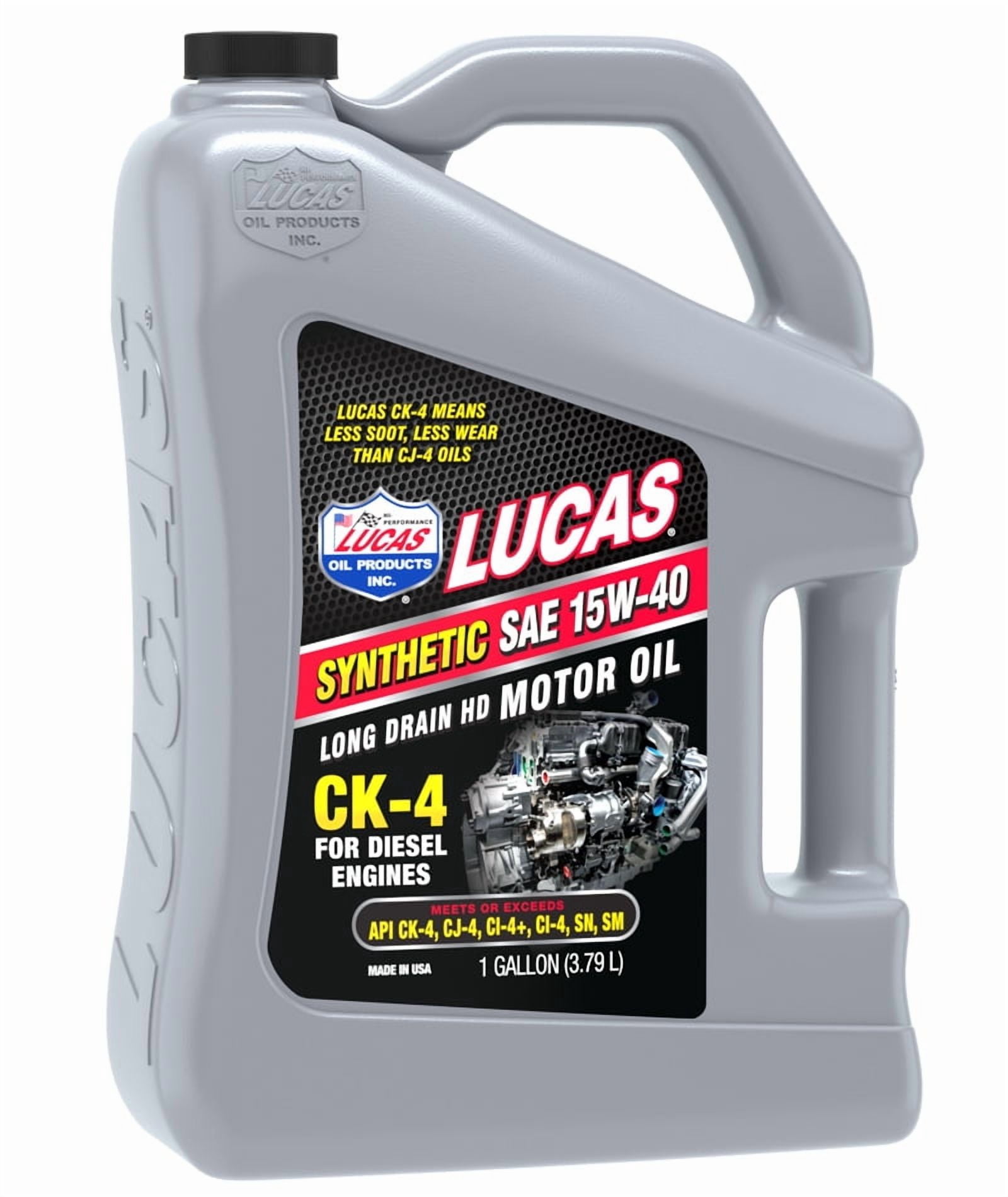 Lucas Oil Oil 11247 SAE 15W-40; Synthetic; CK-4; 1 Gallon Jug; Single