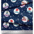 thumbnail image 3 of Soimoi Poly Georgette Fabric Gift Box,Car & Santa Christmas Fabric Prints by Yard 52 Inch Wide, 3 of 3