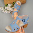 thumbnail image 2 of WRKEKC Womens Sandals Wide Width High Heel Sandals Solid Color with Stitching Details Casual Spring Summer Comfortable, 2 of 9