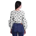 thumbnail image 2 of Moomaya Printed Womens Crop Top Wrap Style Top Wear Ruffle Long Sleeve Casual Summer Blouse, 2 of 5