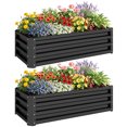 thumbnail image 1 of Outsunny Raised Garden Beds Set of 2, Galvanized Planter Box, Black, 1 of 10