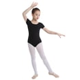 thumbnail image 2 of Miaeowve Justaucorps Classique à Manches Courtes pour Filles, Extensible, de Gym, de Ballet et de Danse, Noir, 12, 2 of 7