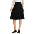 thumbnail image 3 of Unique Bargains Women's Button Front Formal Work A-Line Midi Skirts Black M, 3 of 6