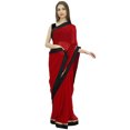 thumbnail image 1 of Atasi Blouse pour Femme Unie Bordeaux Indienne de Designer en Georgette Saree avec Pièce, 1 of 7