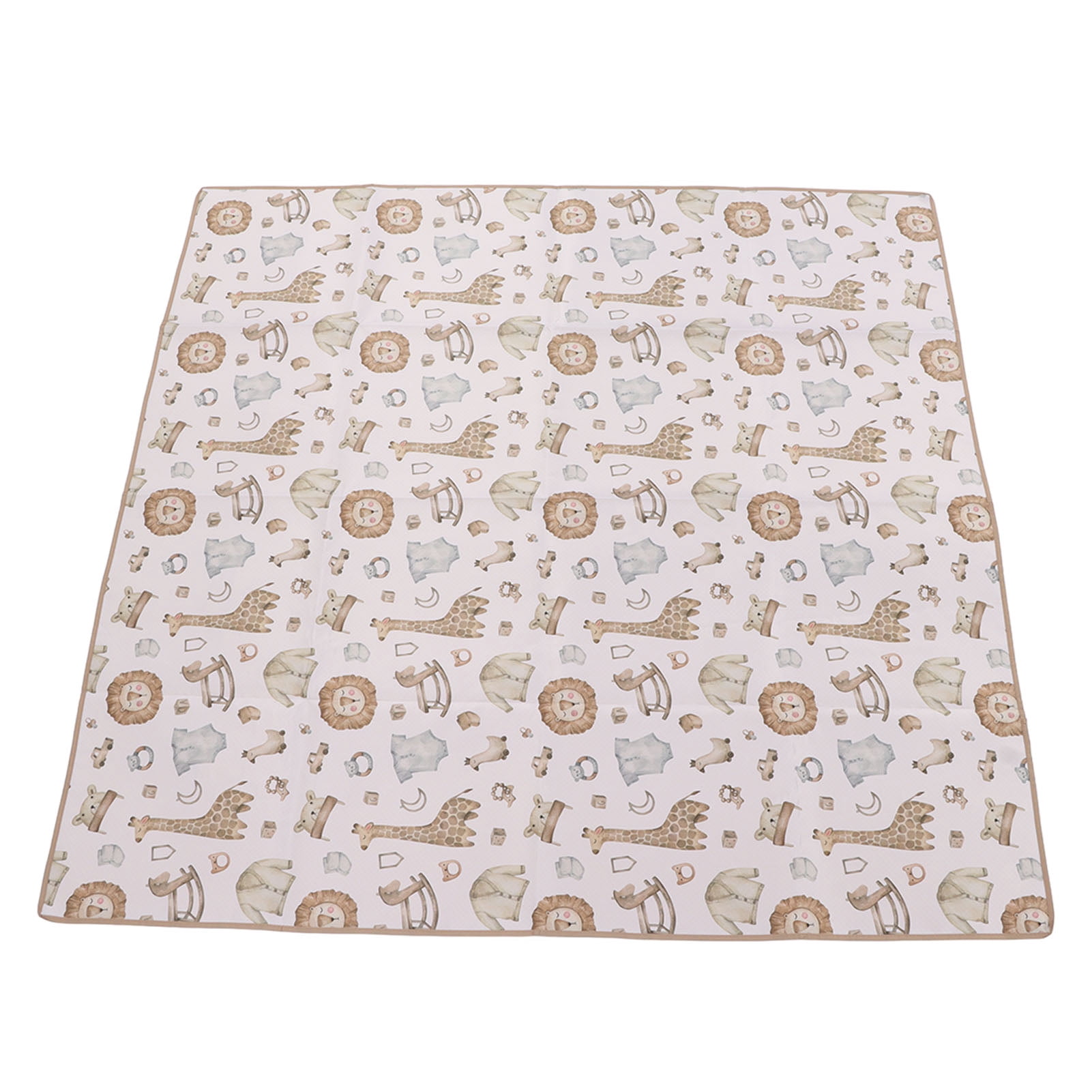 Highchair Floor Mat, Waterproof Food Spill Mess Mat Portable Soft Washable Cartoon Polyester Cute for Picnic for Baby