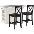 thumbnail image 1 of Crosley Julia Stainless Steel Top Kitchen Island with X Back Stools in White, 1 of 6