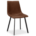 thumbnail image 1 of Bouclair Rust Textured Faux Leather and Metal Dining Chair, 1 of 10