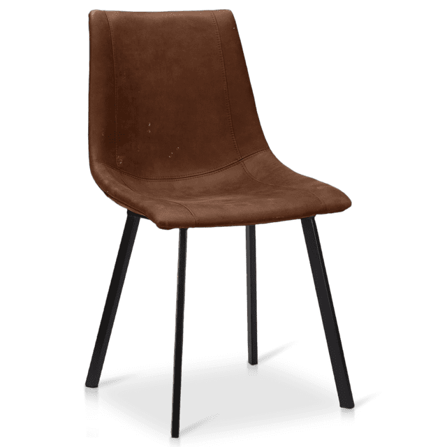 Bouclair Rust Textured Faux Leather and Metal Dining Chair