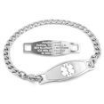 thumbnail image 1 of MedicEngraved Stainless Steel Custom Medical Alert Bracelet - 5mm Curb Link, 1 of 7