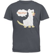 Halloween Ghost Treats Dog Charcoal Grey Adult T-Shirt