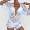 thumbnail image 2 of FhsagQ Womens Swimsuit Sets Plus Size Robe Women Bikini Cute Sport Push up Swimsuit Mesh Drawstring Swimsuit 3 Piece Swimsuit Womens Swimsuit Sets White White S, 2 of 8