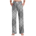 thumbnail image 2 of RKSTN Womens Pajama Pants Plaid Print Trendy Plus Size Color Block Elastic Drawstring Waist Pocketed Comfy Causal Sleep Lounge Pants Unisex, 2 of 6