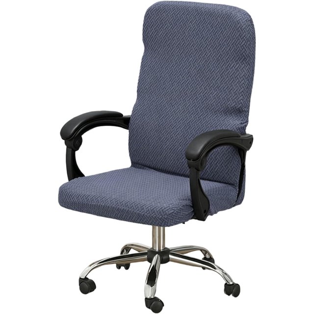 Office Chair Covers,Stretch Thick Computer Rotating Chair Cover with Zipper,for Office Desk Computer Chair Four Seasons(Metallic Gray,M)