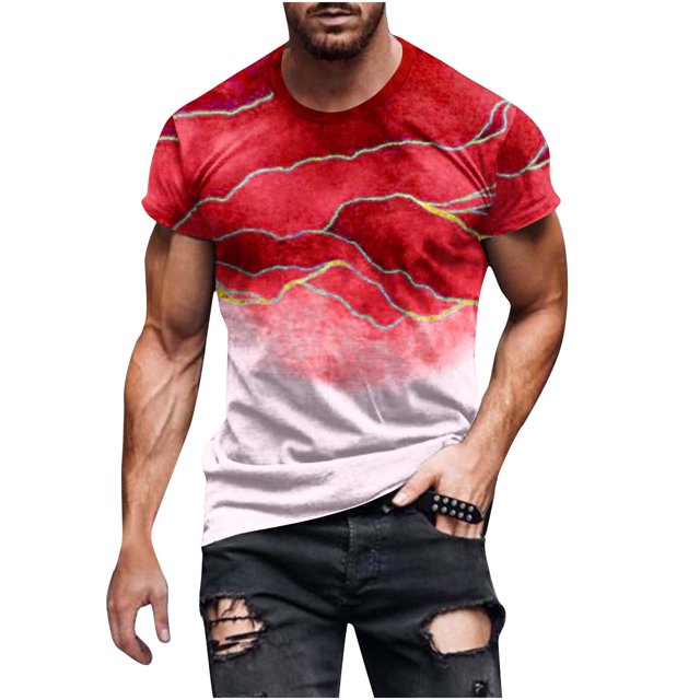 UVEASISHA Liquidation Chemise Homme Grande Taille Manches Courtes T-Shirt Graphique Imprimé 3D Hauts Muscle Décontracté Ample Col Rond Chandail Vêtements Tendance 2025