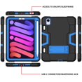 thumbnail image 3 of Mignova pour iPad Mini 6 6e Génération Étui 8,3 Pouces, Robuste Résistant Antichoc Adapté aux Enfants Étui Hybride avec Support Intégré Étui de Protection pour iPad Mini 6 (6e Génération) Sortie 2021 (Noir/bleu), 3 of 6